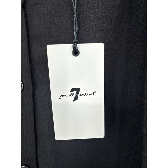 7 For All Mankind Spaghetti Strap Button Front Midi Dress in black XL NWT - Picture 3 of 7